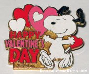 Snoopy dancing 'Happy Valentine's Day' Pin