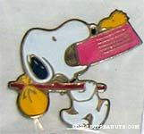 Snoopy with Dogdish in Mouth