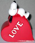 Snoopy on Red Heart Shaped Planter Planter