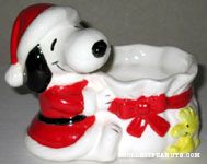Santa Snoopy holding Sack Planter