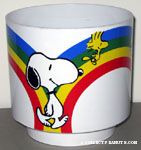 Snoopy & Woodstock walking along rainbow Planter
