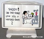 Snoopy in Hospital Room Book-shaped Planter