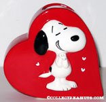 Snoopy on Heart Shaped Planter