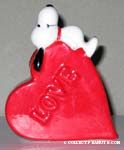 Snoopy on Red Heart Shaped Planter Planter