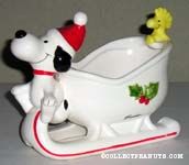 Snoopy and Woodstock Sleigh Planter