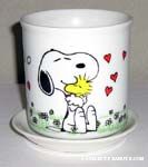 Snoopy Hugging Woodstock Planter