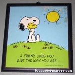 A friend likes you just the way you are. Plaque