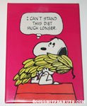 Snoopy holding bananas 'I can't stand this diet much longer' Plaque
