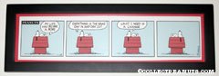Snoopy on doghouse 'Change' Framed Comic Strip Print