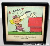 Snoopy kissing Sally 'If you're happy and you know it...' Framed Print