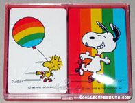 Snoopy Rollerskating & Woodstock with a Balloon Double-Playing Card Set