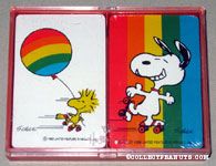 Snoopy Rollerskating & Woodstock with a Balloon Double-Playing Card Set