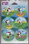 Snoopy playing Baseball Pog Set