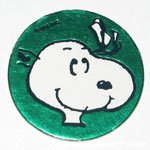 Snoopy with ears above his head pog - Green