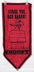 Snoopy Flying Ace on Doghouse 'Curse You, Red Baron' Pennant