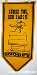 Snoopy Flying Ace on Doghouse 'Curse You, Red Baron' Pennant