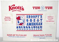 Knott's Berry Farm and Yum Yum Donuts Snoopy's Great American Celebration Card 