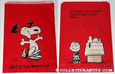 Charlie Brown with Gift, Snoopy on Doghouse Small Bag