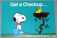 Snoopy at Woodstock's Nest 'Get a Checkup' Metlife Postcard