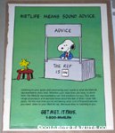 Snoopy advice booth with Woodstock Metlife Magazine Ad