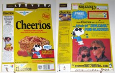 Peanuts Gang Cheerios Box - Joe Cool Glasses
