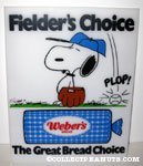 Snoopy 'Fielder's Choice' Dodgers Stadium Advertising for Weber's Bread