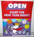 Snoopy and Woodstock Celebrating New's Years Day Store Sign 