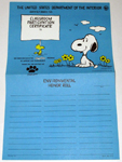 Snoopy & Woodstock Johnny Horizon Environmental Honor Roll Poster