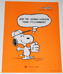 Baseball Snoopy Johnny Horizon Small Poster