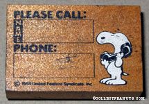 Snoopy on phone 'Please Call' Rubber Stamp