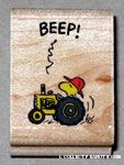 Woodstock driving a tractor Rubber Stamp