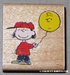 Lucy holding balloon Rubber Stamp