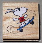 Joe Cool on Skateboard Rubber Stamp