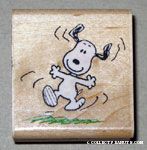 Snoopy dancing Rubber Stamp