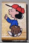 Lucy walking in baseball uniform Rubber Stamp