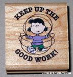 Lucy jumping rope 'Keep up the good work' Rubber Stamp