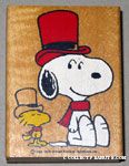 Snoopy & Woodstock wearing top hats and scarves Rubber Stamp