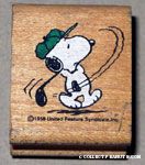 Snoopy golfing Rubber Stamp