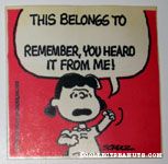 Lucy 'This book belongs to BLANK. Remember you heard it from me!' Sticker