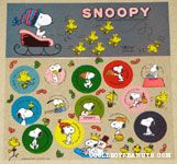 Snoopy driving sleigh pulled by Woodstocks Stickers