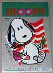 Snoopy walking with Flags Sticker 
