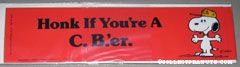 Snoopy wearing hat 'Honk if you're a C.B.'er' Bumper Sticker