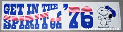 Snoopy wearing tri-cornered hat 'Get in the Spirit of '76' Bumper Sticker
