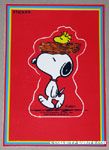 Snoopy walking with Woodstock's nest on his head Sticker Postcard