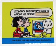 Lucy & Linus watching TV and listening to Woodstock Sticker