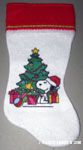 Snoopy & Woodstock sitting in front of Christmas Tree Stocking