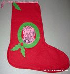 Linus sitting in wreath Felt Stocking