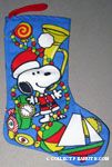 Santa Snoopy standing with toys Stocking