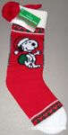 Santa Snoopy with bag Knitted Stocking