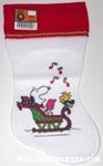 Snoopy & Woodstock carolling in sleigh Stocking